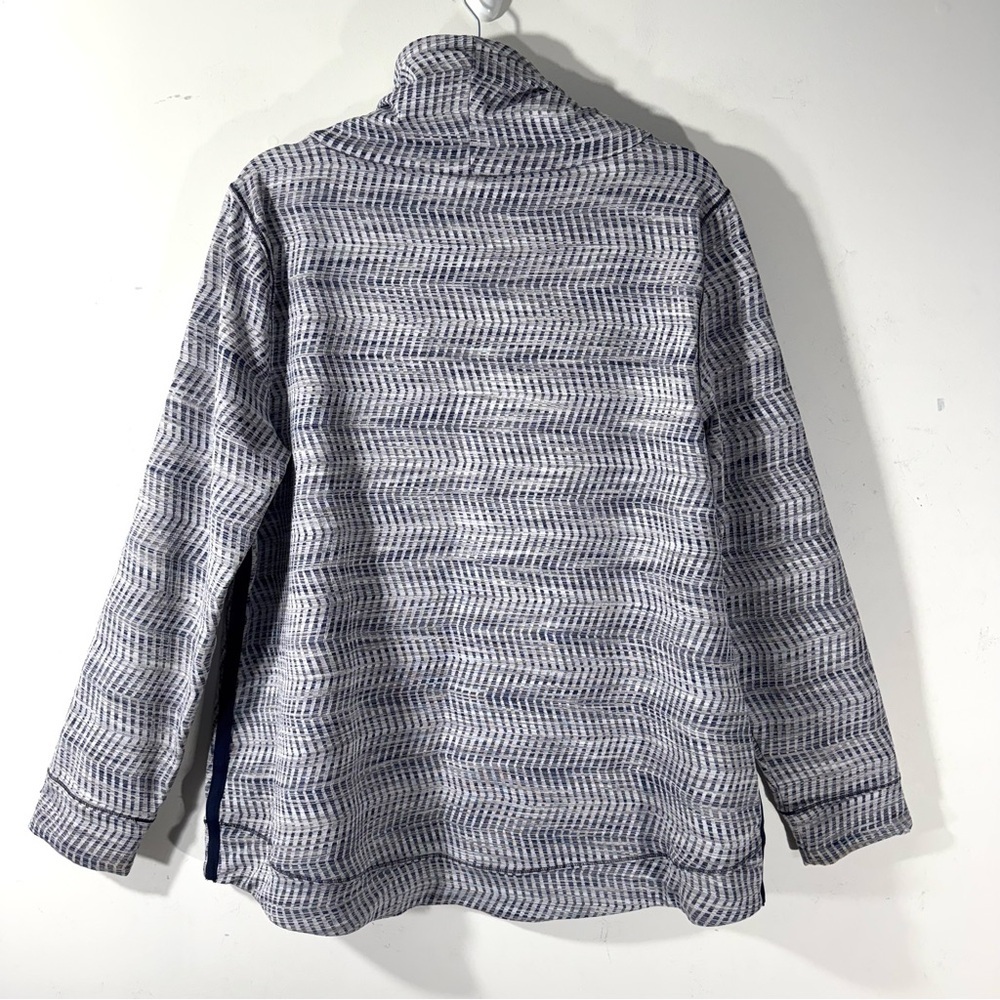 T by Talbots Funnel Neck Pullover Top Navy Blue and White NEW - Picture 7 of 12